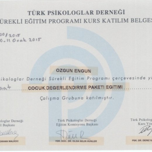 Klinik Psikolog Özgün Engün Özel Sağlık Hizmet Birimi
